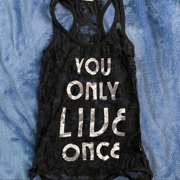 YOLO floral shear Tank top - Picture 6 of 7